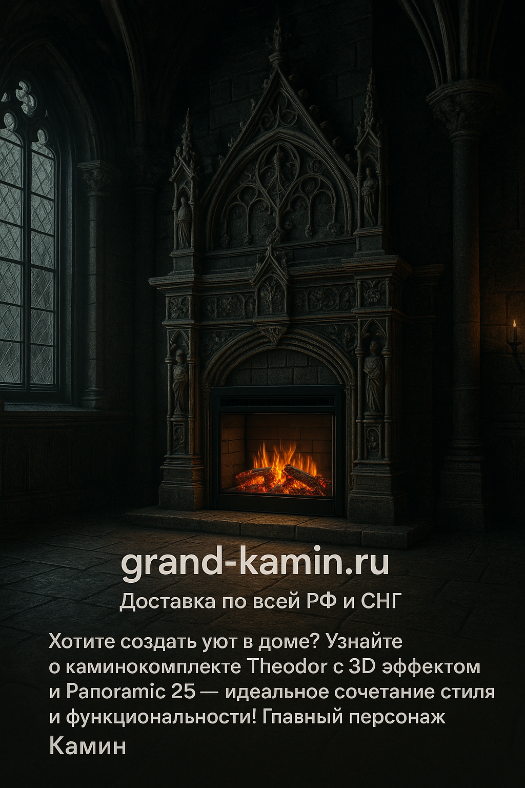 Подробнее о статье Theodor угловой (венге)+Panoramic 25: электрический камин 3D с паровым эффектом