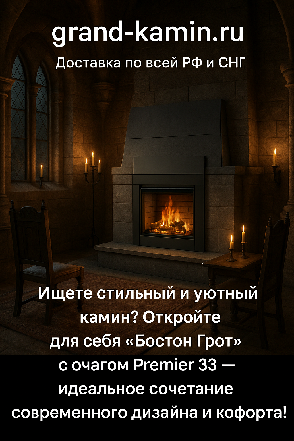Вы сейчас просматриваете Электрический камин Бостон Грот однотонный 33 (дуб)+Premier 33: идеальное сочетание стиля и комфорта
