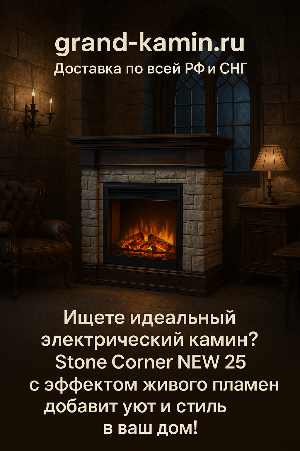 Вы сейчас просматриваете Электрический камин Бостон К Арбат угловой (дуб) с Majestic Brass – уют и стиль для вашего дома