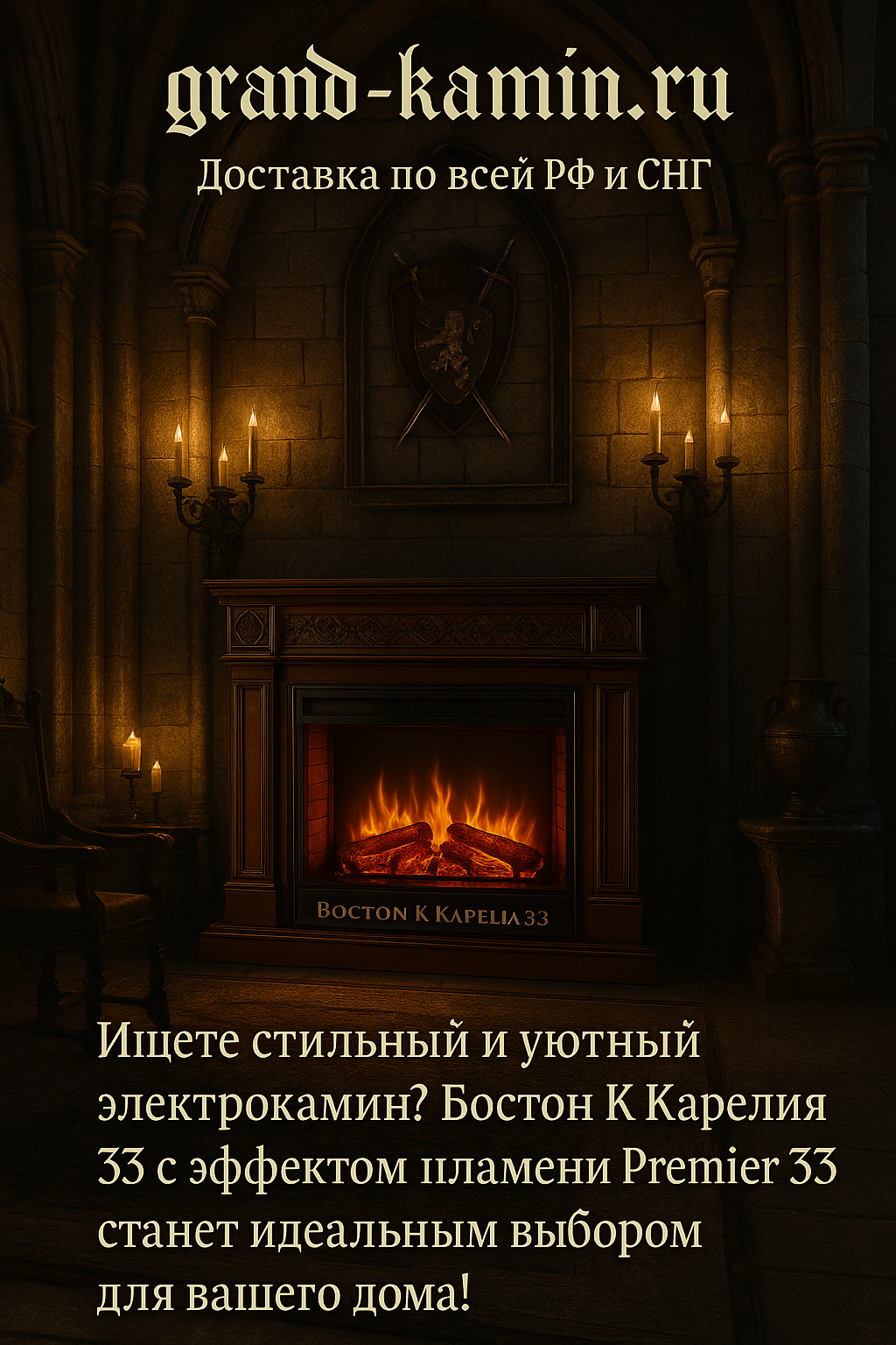Вы сейчас просматриваете Электрический камин Бостон К Грот цветной 28 (дуб)+Premier 28 с паровым эффектом пламени – уют и стиль в вашем доме!