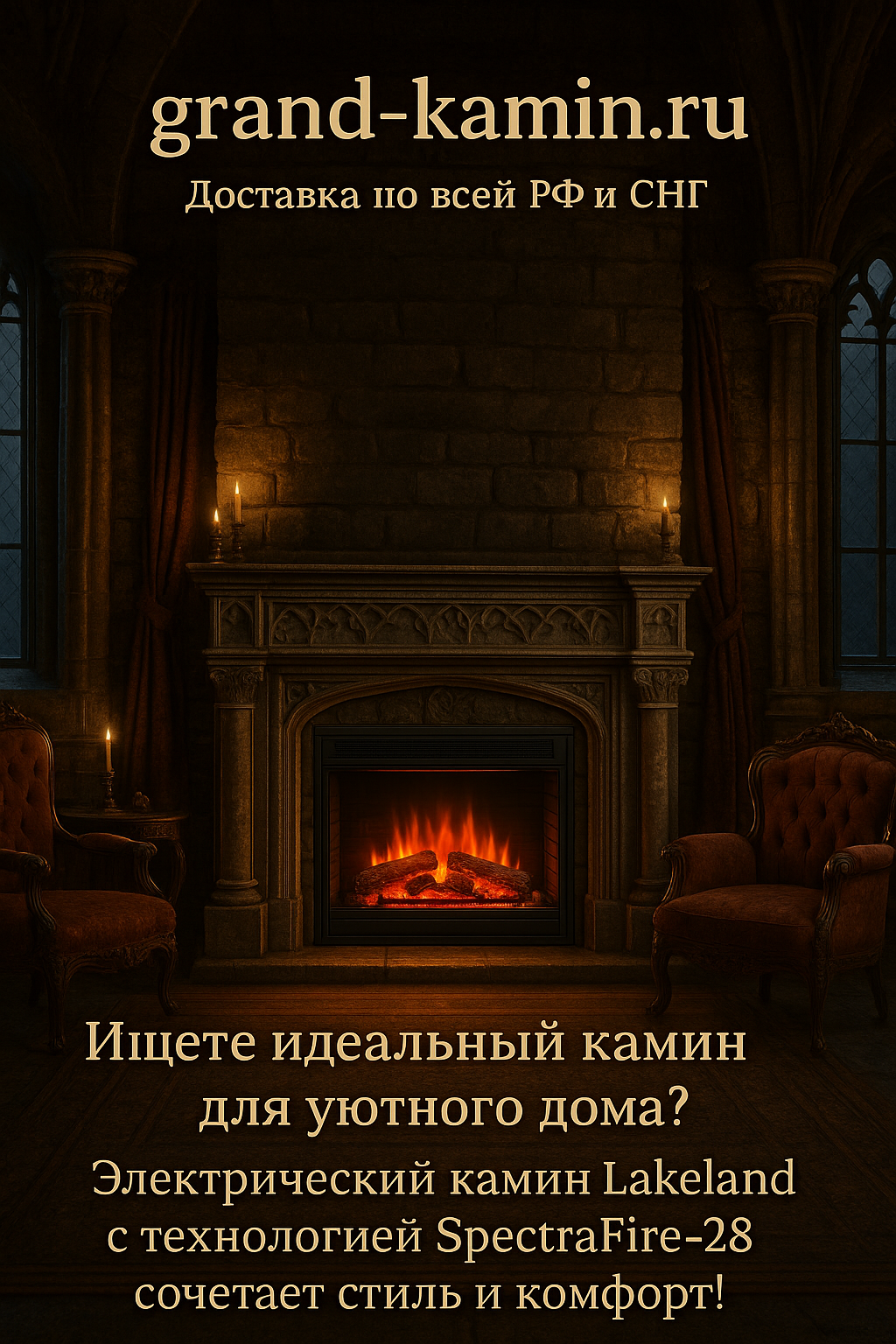Подробнее о статье Электрический камин Lakeland с вишневым оттенком и технологией Spectrafire-28