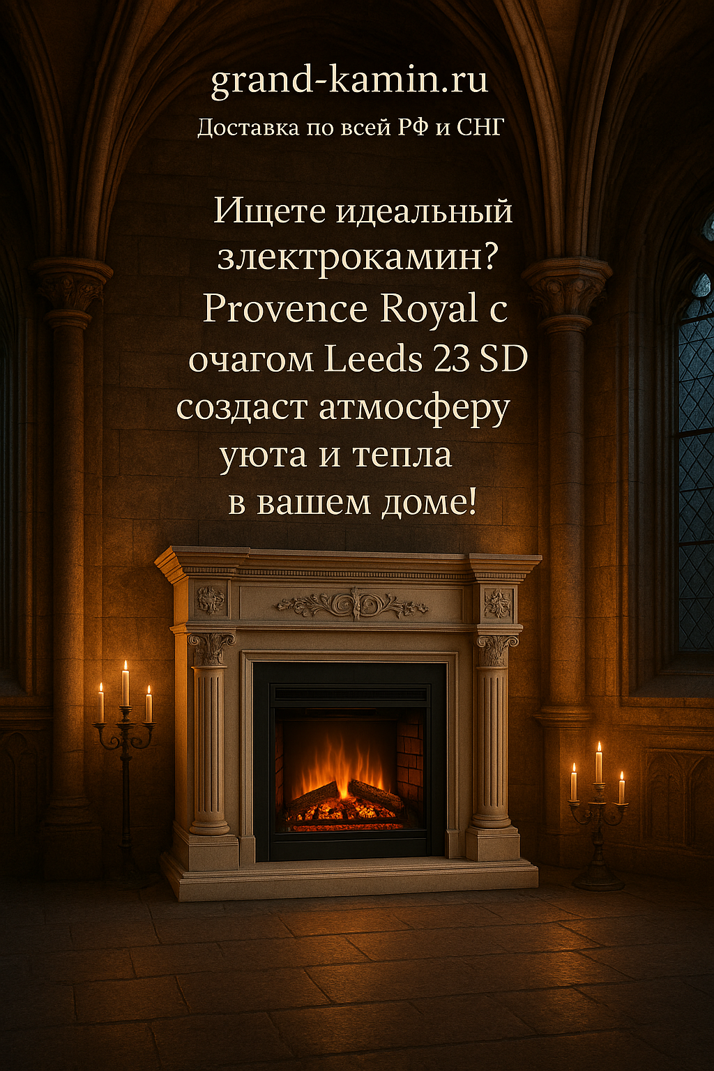 Подробнее о статье Электрокамин Provence Royal (старый дуб) + Leeds 23 SD – уют и стиль для вашего дома!